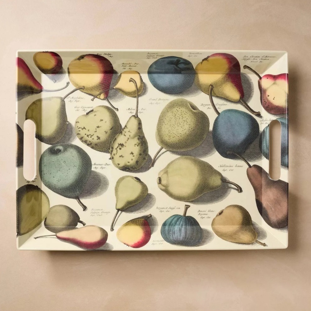 JOHN DERIAN NWT pears melamine rectangular serving tray -19.25”